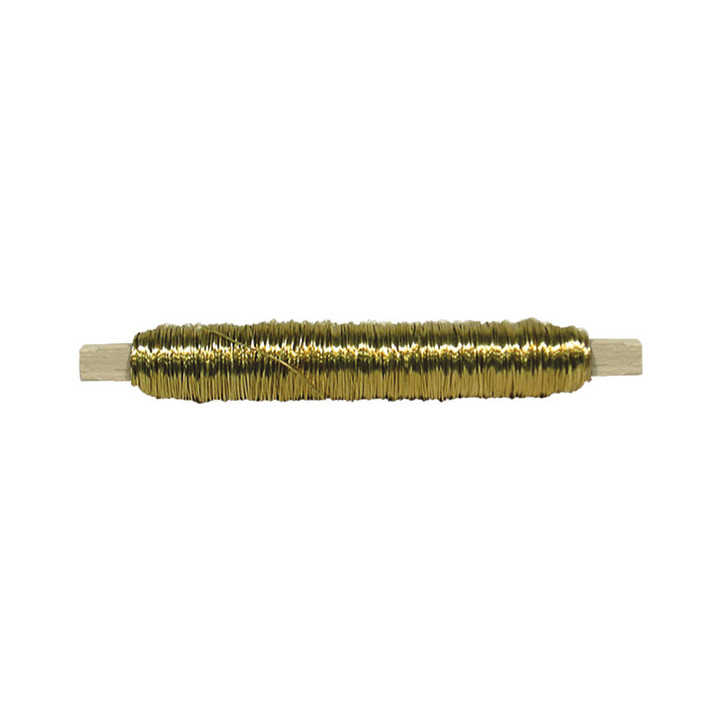 BOBINA ALAMBRE CON SOPORTE MADERA ORO1