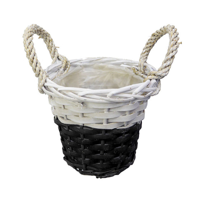 CESTA NEGRA BLANCA Ø18xH151
