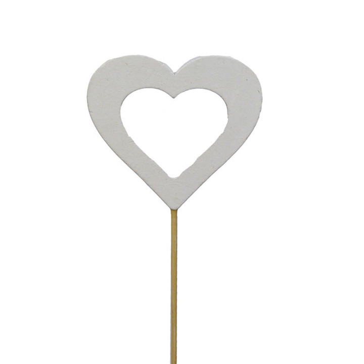 PICK CORAZON BLANCO ABIERTO 7CM *50CM1