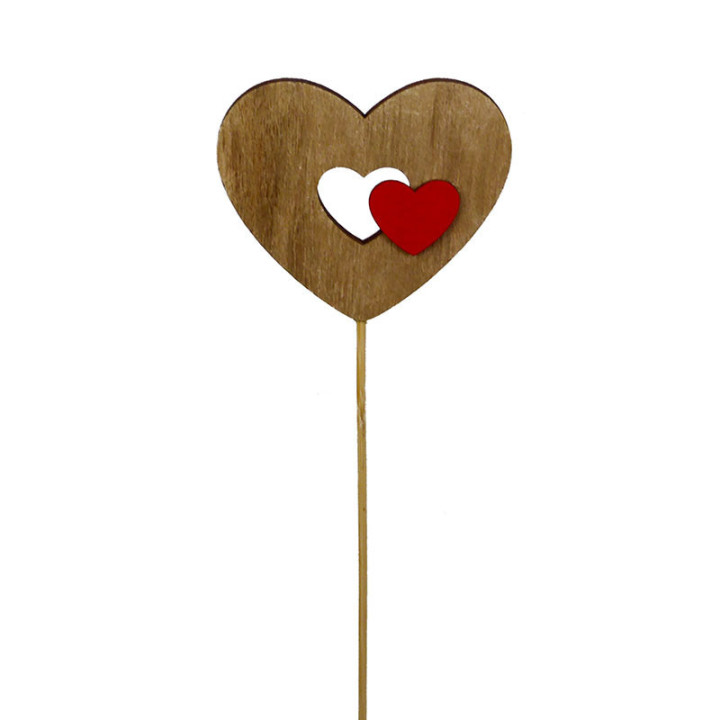 PICK HART HEART HOUT ROJO 6CM1