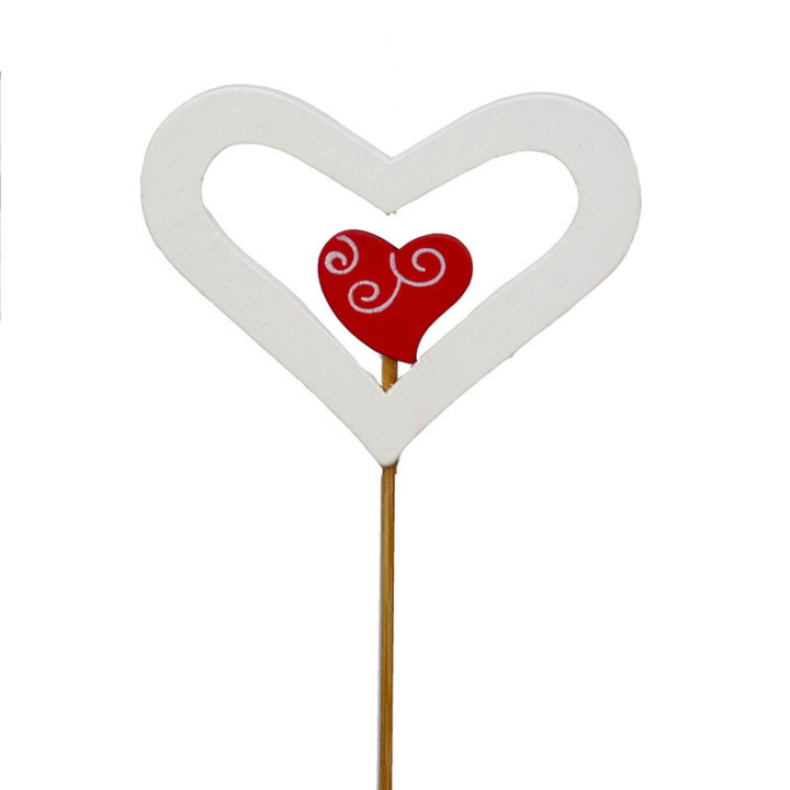 PICK VALENTIJNHART DUBBEL BLANCO 8CM *50CM1