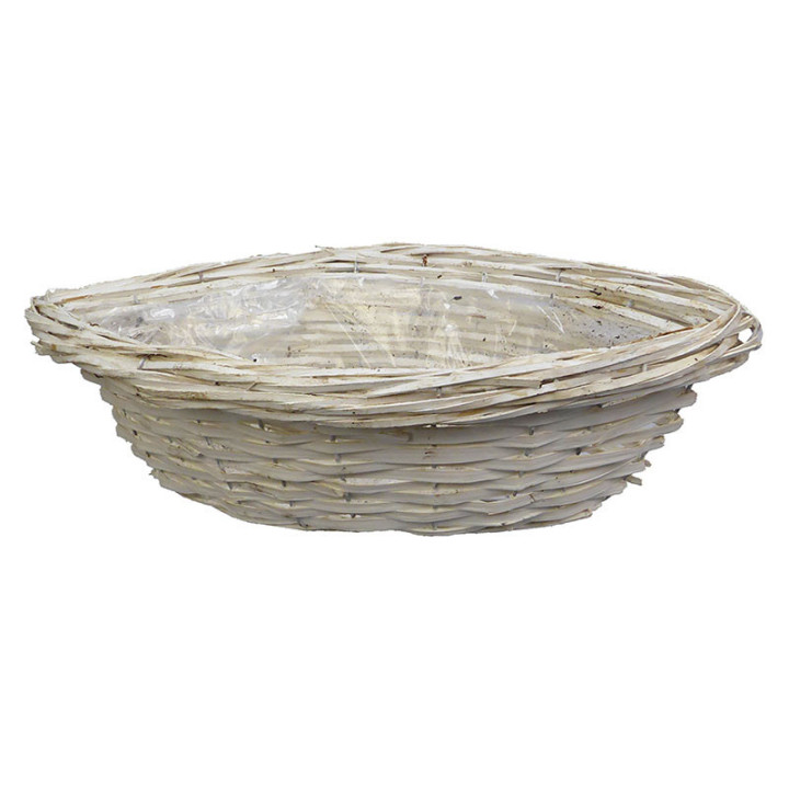 CESTA BLANCA OVALADA Ø40xH12CM1