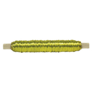 BOBINA ALAMBRE CON SOPORTE MADERA AMARILLO1