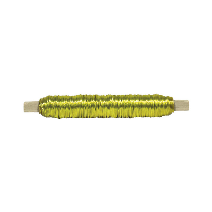 BOBINA ALAMBRE CON SOPORTE MADERA AMARILLO1