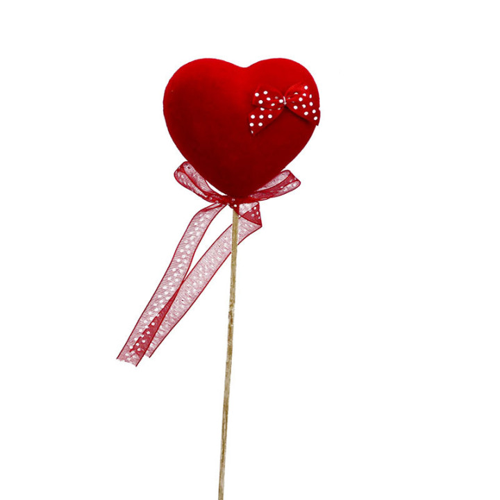 PICK HEART RED RIBBON 5.5CM1