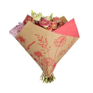 OBLIQUE KRAFT NATUR ROJO 35*35CM (25UNID)1