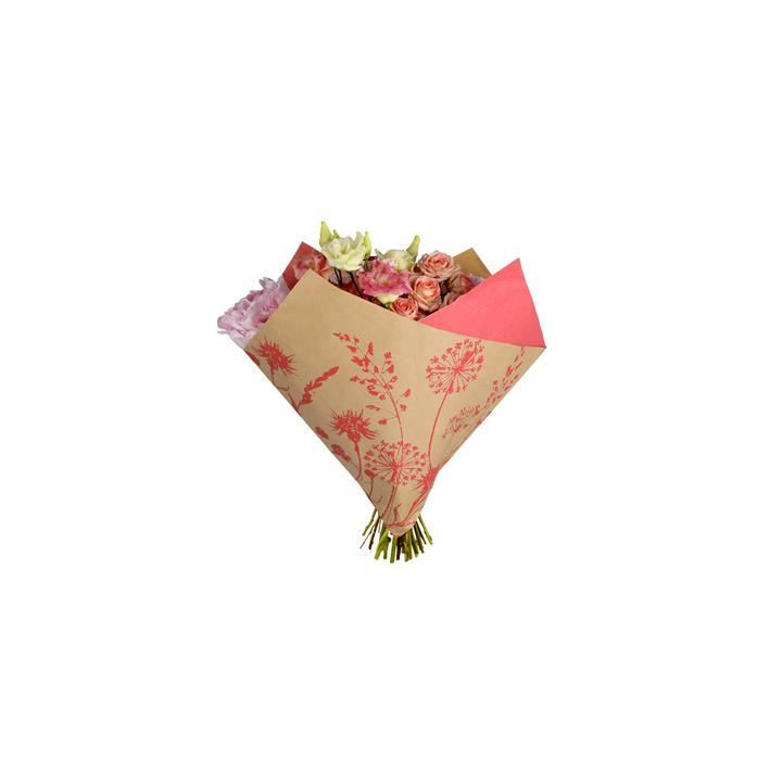 OBLIQUE KRAFT NATUR ROJO 35*35CM (25UNID)1