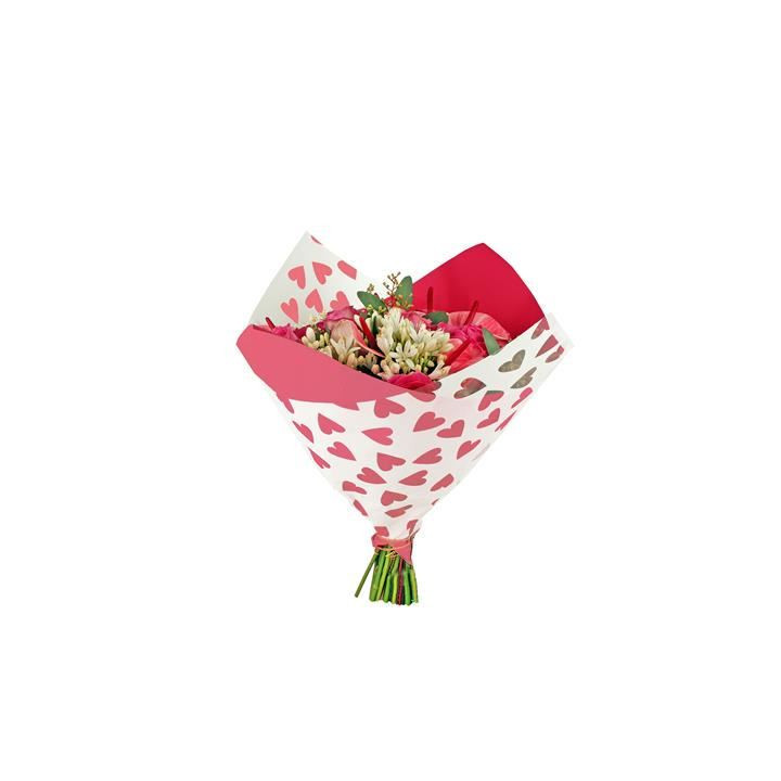 OBLIQUE CLEAR HEART ROJO 35*35CM (25UNID)1