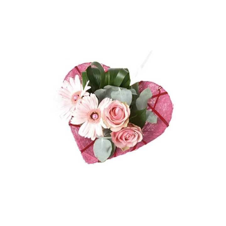 PORTA RAMOS CORAZON ROSA 25ØCM (10UNID)1