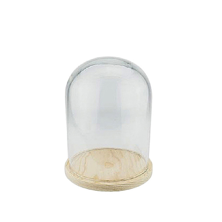 CUPULA DE CRISTAL BASE DE MADERA 15*25CM1