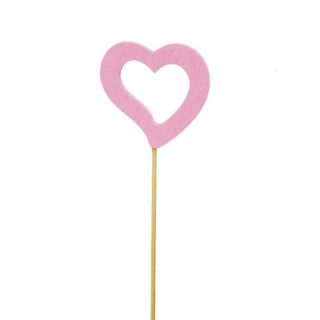 PICK CORAZON ROSA ABIERTO 7CM *50CM1