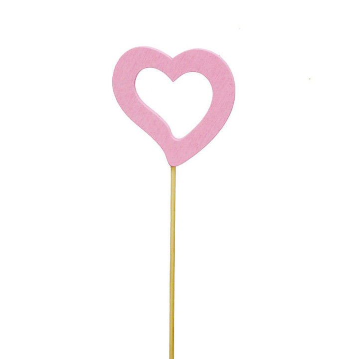 PICK CORAZON ROSA ABIERTO 7CM *50CM1