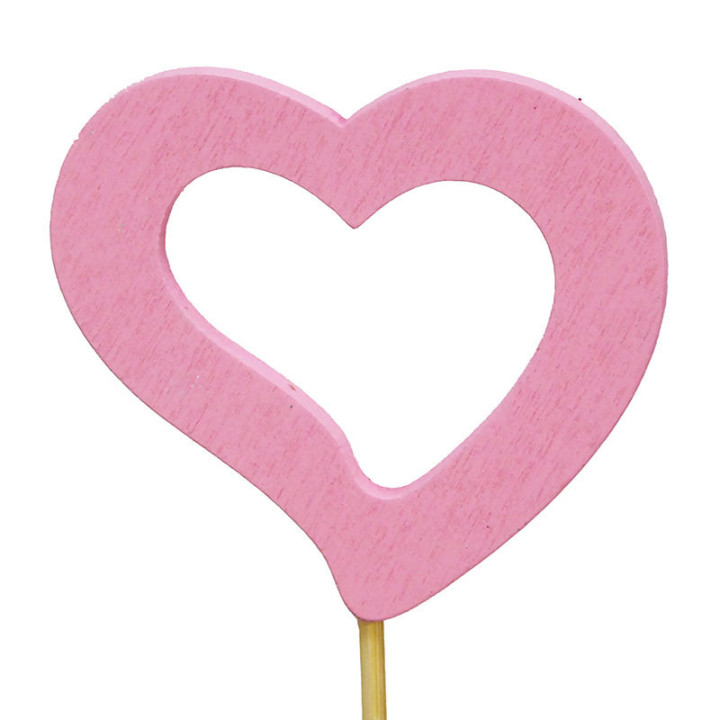 PICK CORAZON ROSA ABIERTO 7CM *50CM2