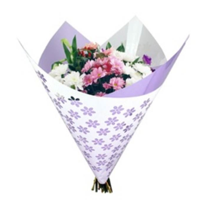 OBLIQUE CLEAR FLOWER LILA 80*90CM (25UNID)1