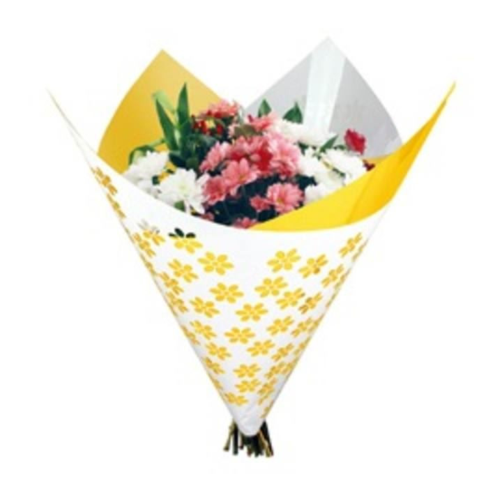 OBLIQUE CLEAR FLOWER AMARILLA 80*90CM (25UNID)1