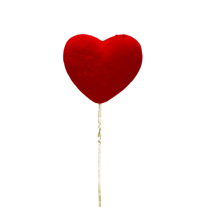 PICK HEART RED 5.5CM2