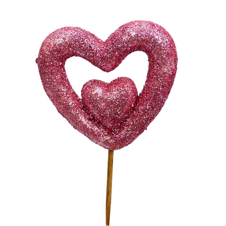 PICK CORAZON DOBLE ROSA PURP 7CM *10CM1