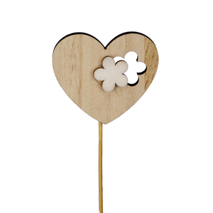 PICK HART BLOEM HOUT BLANCO 6CM1