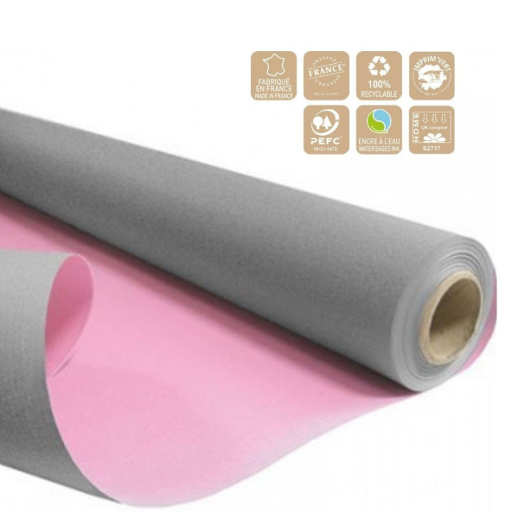 ROLLO PAPEL ROSA CLARO/GRIS 80CM 40M1