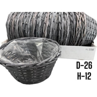 CESTA BAMBOE GRIS OSCURO Ø26xH121